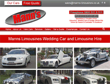 Tablet Screenshot of manns-limousines.co.uk